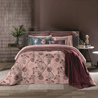Edredom Solteiro Plush Combo Soft Coimbra Hedrons 150X210
