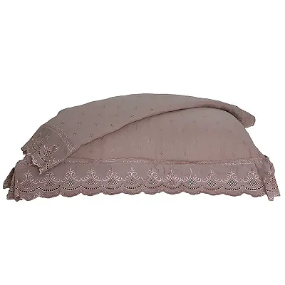 Porta Travesseiro Niazitex Percal Soft 300 Rendado 2 Peças Rose
