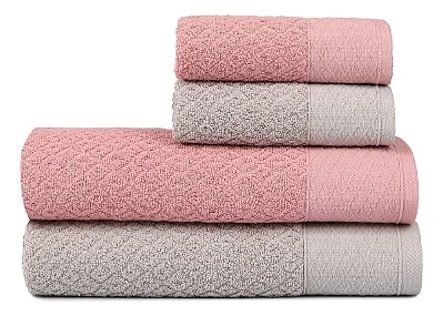 Jogo de Banho Atlântica Capri Caixa 4 Peças 3669 8171 Rosa/Cinza