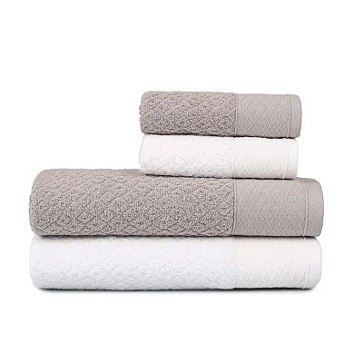 Jogo de Banho Atlântica Capri Caixa 4 Peças 403 8171 Off White/Cinza