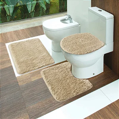 Jogo de Banheiro Jolitex Elite 3 Peças Palha