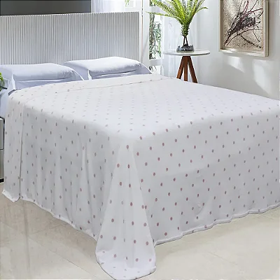 Cobertor Niazitex Toque de SEda Poá 220x240 Branco Rosa