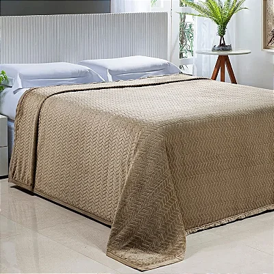 Cobertor Niazitex Toque de Seda Premier Nc Bege Floral 180x220