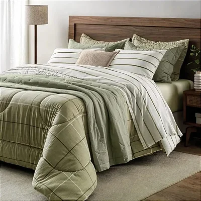 Kit Colcha Karsten Santiago Estampado 220x255 3pcs casal