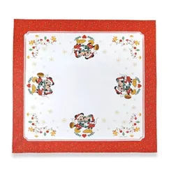 Toalha de Mesa Döhler Clean Renova Estampa Digital Licenciado 78x78 Mickey Minnie 15D Natal