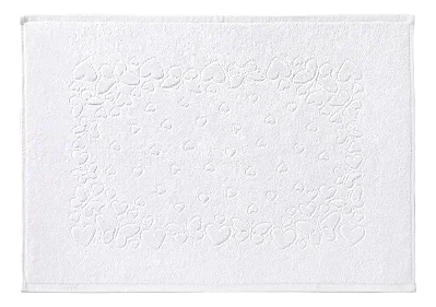 Toalha de Piso Dohler Velour Jacquard Romance Liso 70x50 Branco