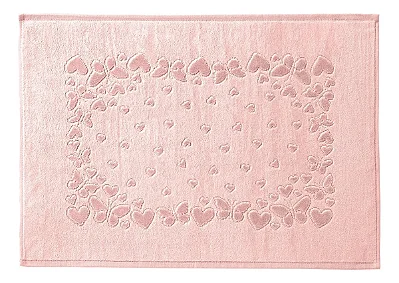 Toalha de Piso Dohler Velour Jacquard Romance Liso 70x50 Rosa