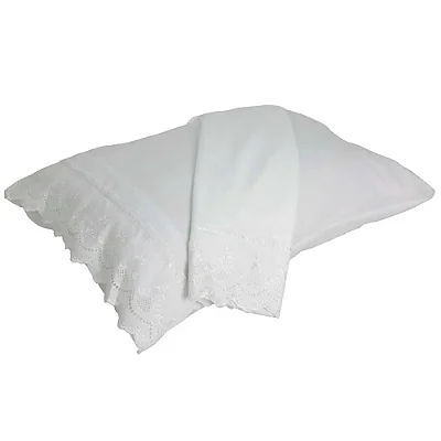 Fronha Niazitex Percal Soft 300 Rendado 2 Peças Branco