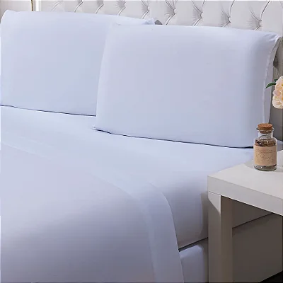 Jogo Cama Niazitex Percal Soft 300 Casal Branco 4Pcs
