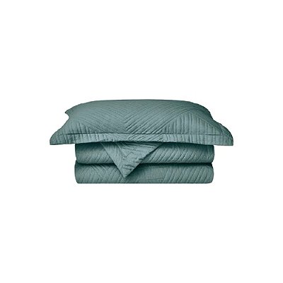 Kit Colcha Camesa Virtuos Casal 220x240 Verde 3 Peças