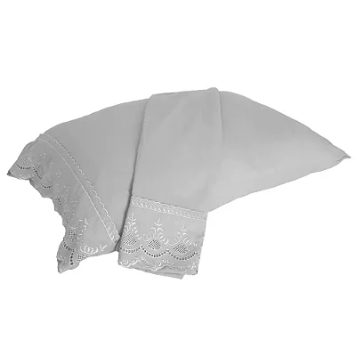Fronha Niazitex Percal Soft 300 Rendado 2 Peças Lunar