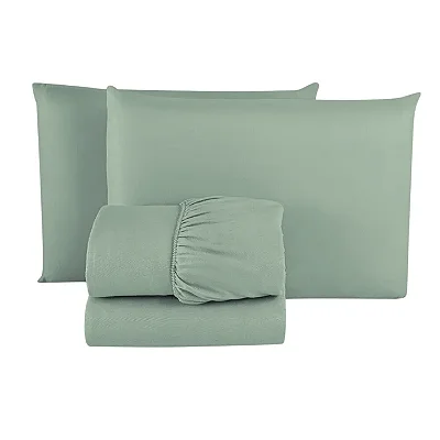 Jogo de Cama Estamparia Premium Plus King 7787 Verde Oliva 4 Peças