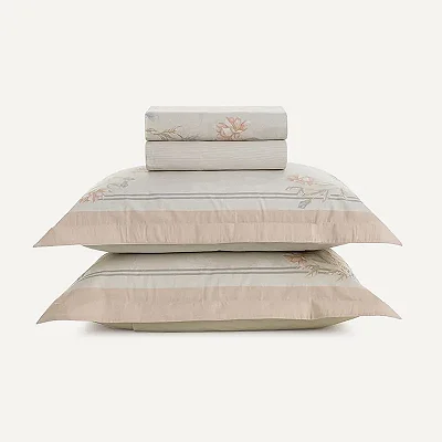 Jogo de Cama Amber Casal 200 Fios 100% Algodão 4 Peças