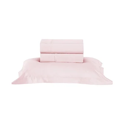 Jogo Cama Estamparia Premium 150 Fios Solteiro 100% Algodão Desc 7977 Rosa Claro 3 Peças