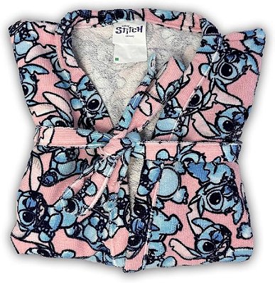 Roupao Aveludado Infantil Quimono Est Stitch P