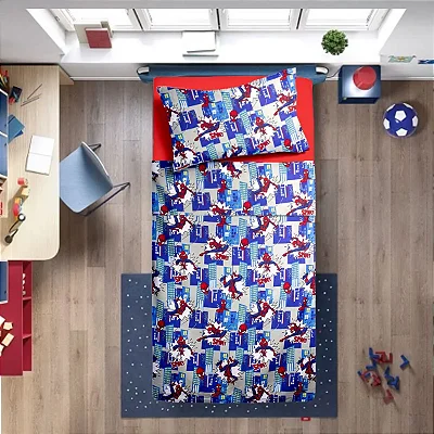 Jogo Cama Lepper Microfibra Estampado Solteiro Spider Man 3 Peças
