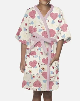 Roupão Lepper Aveludado Infantil Quimono Estampado Doce Ceu G