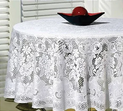 Toalha Mesa Beija Flor Renda 160 Redonda Bege