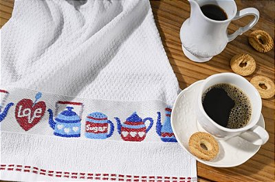 Pano Copa Cavhome Jacquard 50X70 Love Branco