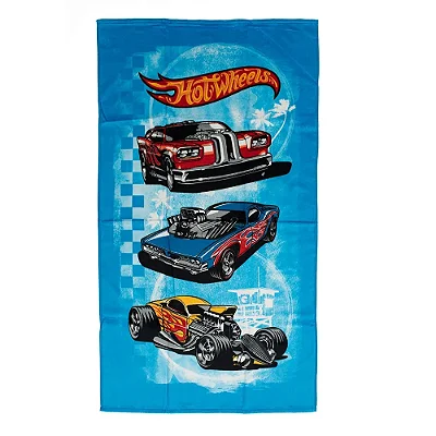 Toalha de Banho Dohler Felpuda Estampado Licenciado 70x115 Hotwheels 05