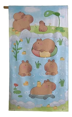 Toalha De Banho Dohler Velour Estampado 70X 130 Capivara 100% Algodão