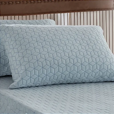 Protetor Travesseiro Jolitex Glacial 50x70 Branco Azul