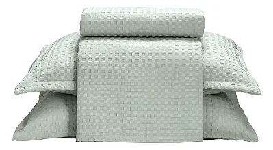 Kit Colcha Piquet Queen 3 Peças 240x250 100%Algodão 12828 Verde