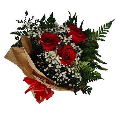 Buque de 3 Rosas Vermelhas