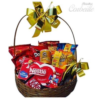 Cesta de Chocolates e Snacks