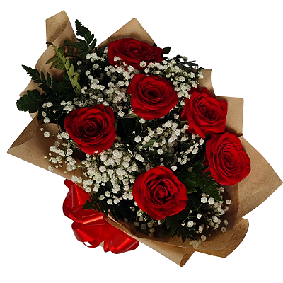Buque de 6 Rosas Vermelhas