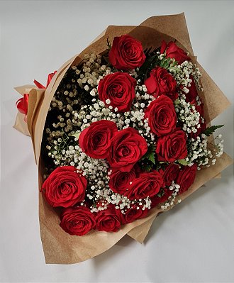 Buquê de 24 lindas rosas vermelhas