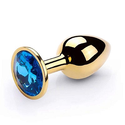 Plug Anal em Aço Gold Diamond