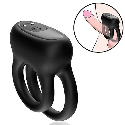 Anel Peniano Duplo com Vibrador Recarregável.