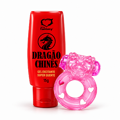Duplinha com Anel Peniano e Gel Dragão Chinês