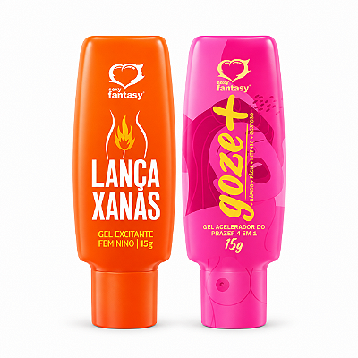Duplinha com Gel Excitante Goze + e Gel Lança Xanas