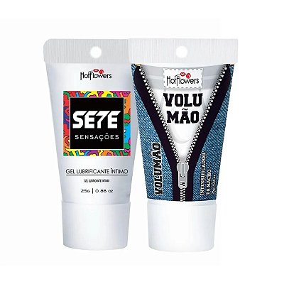 Kit Gel Excitante Masculino Volumão e Dessensibilizante Anal Sete Sensações
