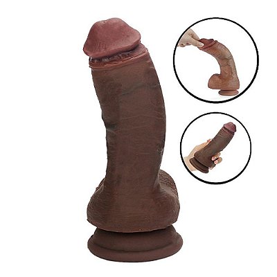 Pênis Realístico Curvado com Ventosa 20,7x5,3cm