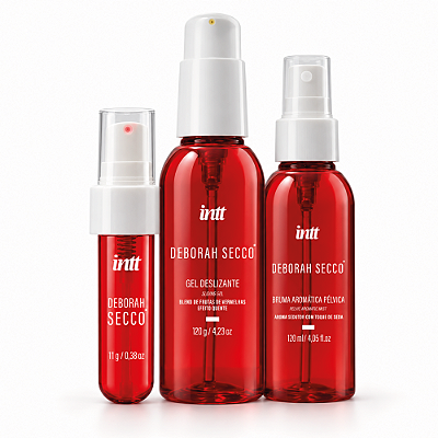 Kit com Calda Beijável Bruma Pélvica Aromática Toque de Seda e Gel Lubrificante Deborah Secco