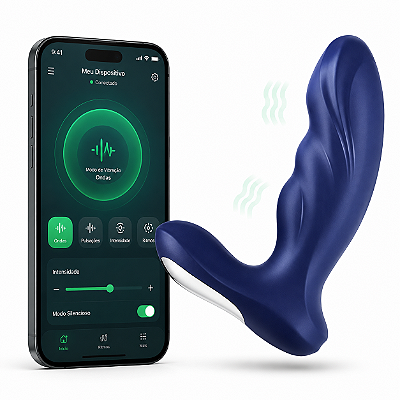 Vibrador Maximus Blue Premium com controle via APP Recarregável