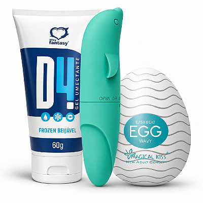 Kit Golfinho ABS com Masturbador EGG e Lubrificante Ice 60g