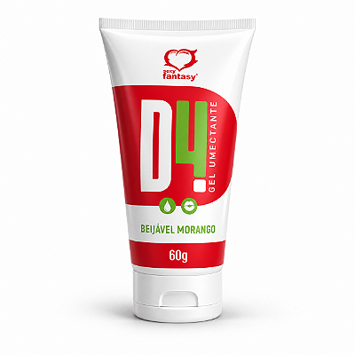 D4 Lubrificante Íntimo Beijável Sabor Morango 60g.