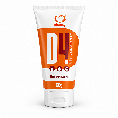 D4 Lubrificante Íntimo Beijável Hot Laranja 60g.