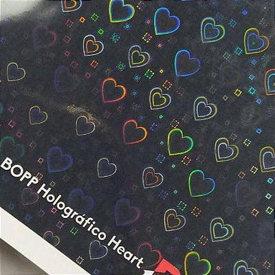 BOPP Holográfico Heart Bobina A4 22cm x 50m - 28 micras - PSG