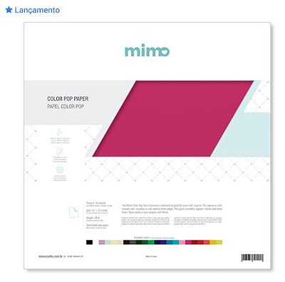 Papel Color Pop Rosa Pink Mimo - 30,5 x 30,5 cm - 180 gr - 25 unds
