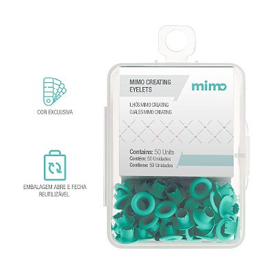 Ilhós Mimo Creating - Redondo - Verde Menta - 4,5 mm - 50un