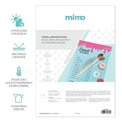 Polaseal para Plastificação Brilho -  A3 (30,3 x 42,6 cm) - 125 mic - 20 un - Mimo