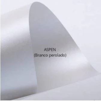 Papel Color Plus Metálico  A4 180g - Aspen (Branco)