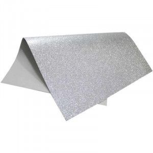 Folha de EVA com Glitter - Prata - 40cm x 48cm com 5 folhas - BRW