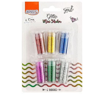 Glitter Mini Shaker 3g - com 6 Cores - BRW