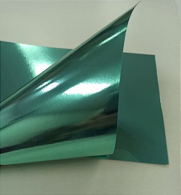 Papel Laminado (tipo Lamicote) Verde - 255g - Unidade 30,5x30,5cm